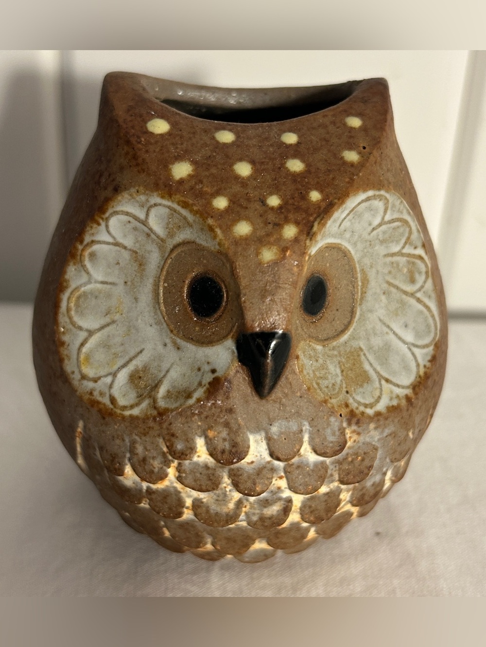 Vintage 1970s Owl Figurine Takahashi Counterpoint Japan Ceramic Vase Planter 70s